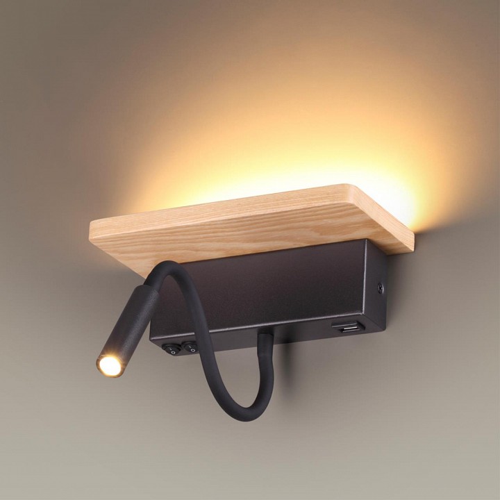 Бра с полкой odeon light woody 3868/8wl