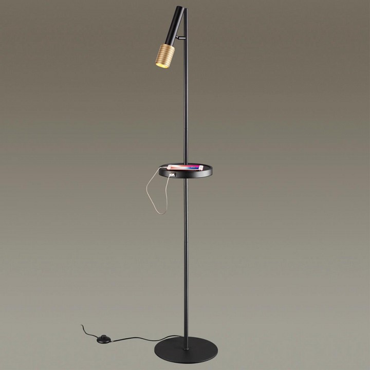 Торшер с полкой odeon light mehari 4240/1f