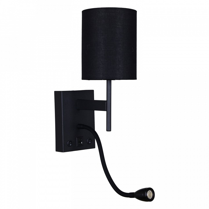 Бра с подсветкой 86210-9.2-001kt led3w+e14 bk