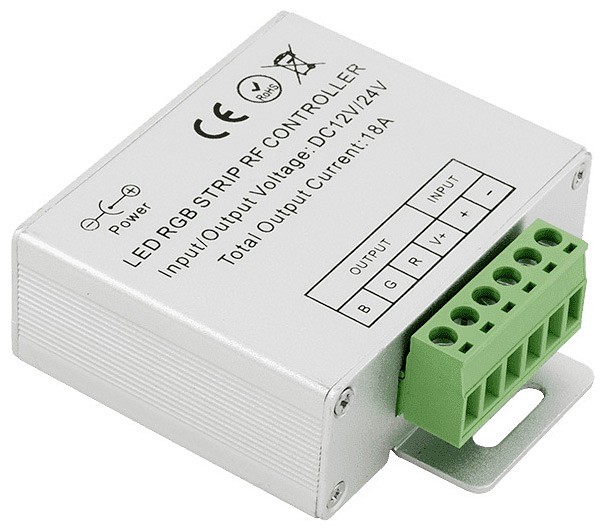 Контроллер-регулятор цвета rgb с пультом ду swg rf rgb rf-rgb-s-18a-wh1