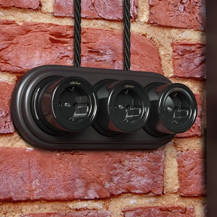 Провод электропитания werkel ретро 3х2, 5 (черный) w6453608