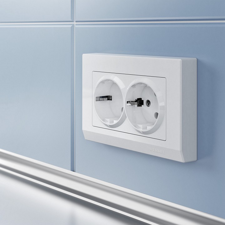 Рамка для двойной розетки werkel stark (белый) w0081801