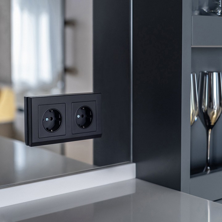 Рамка на 2 поста werkel stark (черный) w0021808