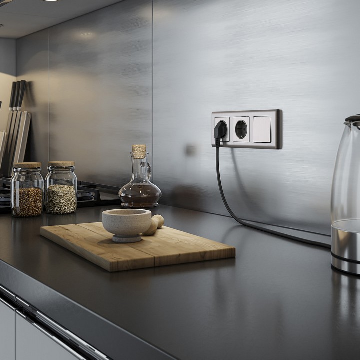 Рамка на 3 поста werkel metallic (глянцевый никель) w0031602