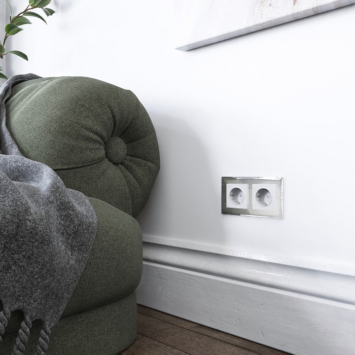 Рамка на 2 поста werkel diamant (зеркальный) w0021220