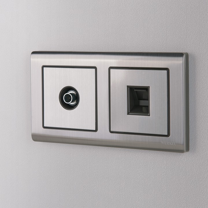 Розетка ethernet rj-45 без рамки werkel глянцевый никель w1181002