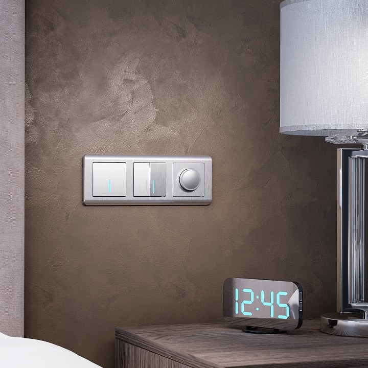 Диммер без рамки werkel cеребряный рифленый w1142009