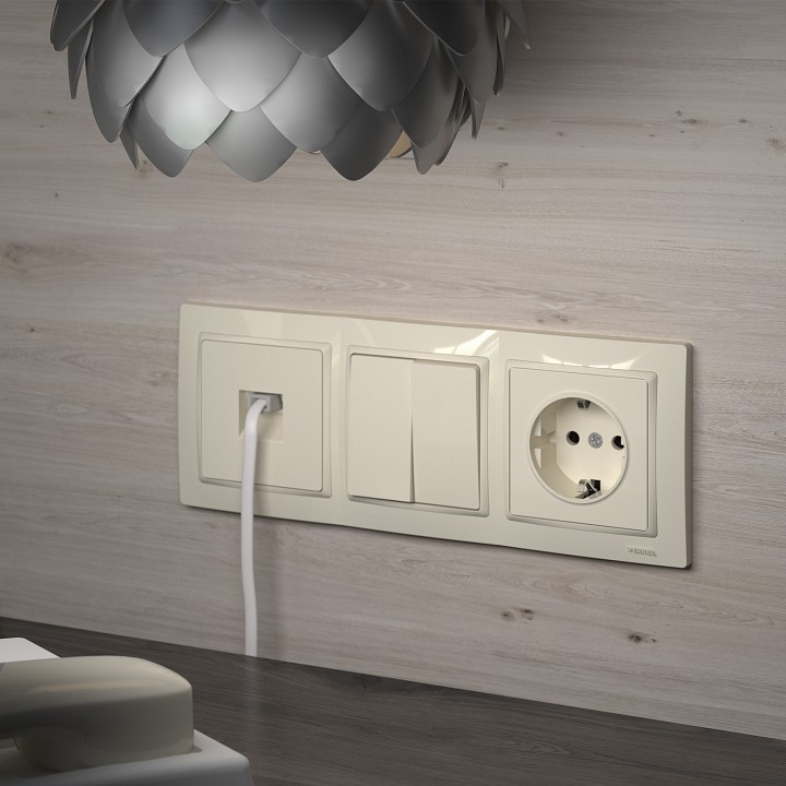 Розетка телефонная rj-11 без рамки werkel слоновая кость w1182003