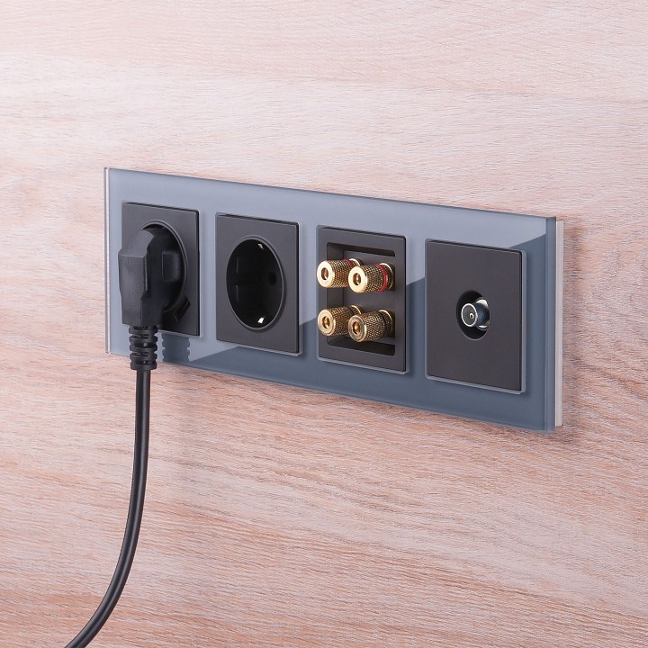 Тв-розетка проходная без рамки werkel черные матовый w1184008