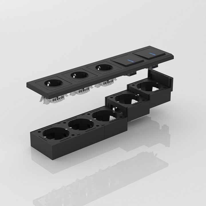 Короб накладной для розетки werkel черный w8000008