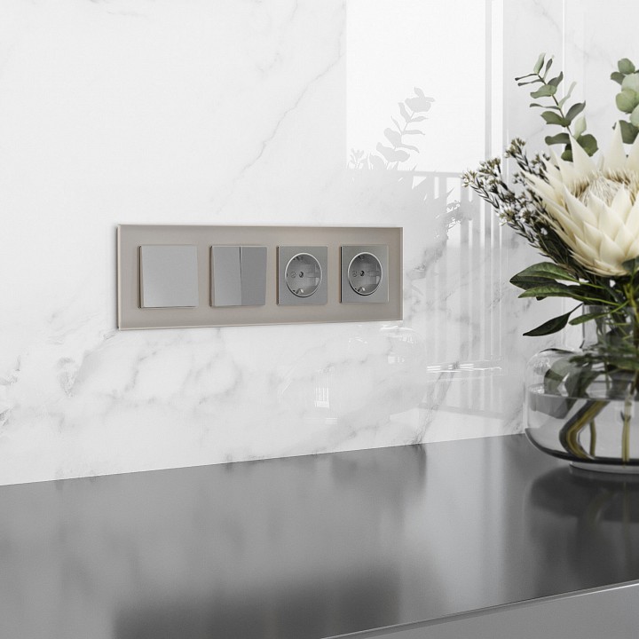 Рамка на 4 поста werkel senso дымчатый w0043117