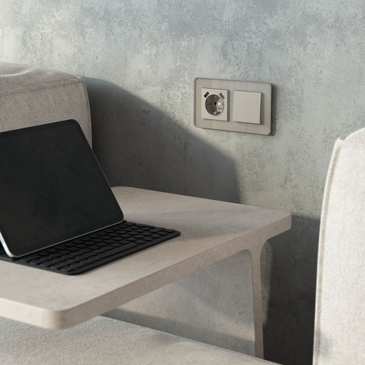 Выключатель проходной одноклавишный без рамки werkel дымчатый w1210004