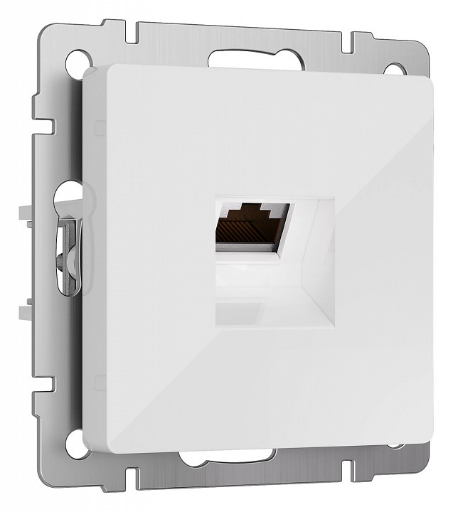 Розетка ethernet rj-45 и со шторками, Без рамки werkel белый w5120101