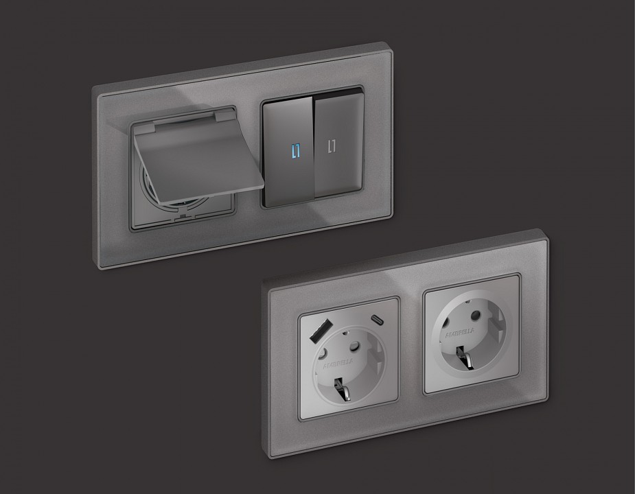 Рамка на 4 поста ambrella volt arctic af580654