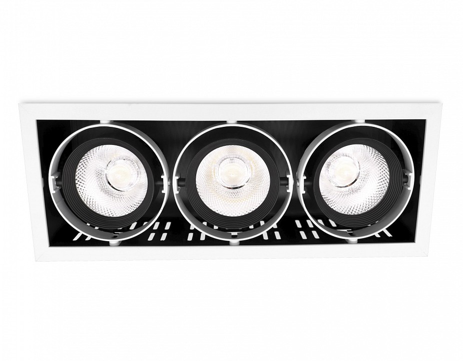 Встраиваемый светильник ambrella light classic t81 t813 bk/ch 3*12w 4200k