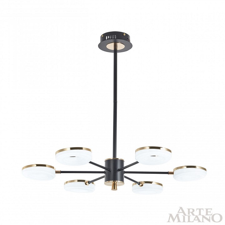 Люстра на штанге arte milano ferrara-72999 277499/6 bk/gd