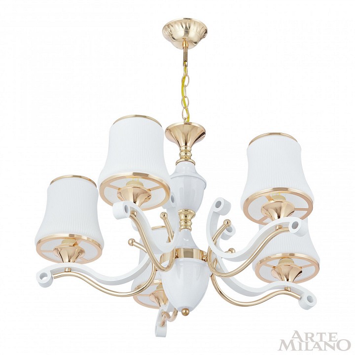 Подвесная люстра arte milano florentia-3987 303987/5 wh/gd