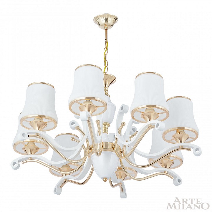 Подвесная люстра arte milano florentia-3987 303987/8 wh/gd
