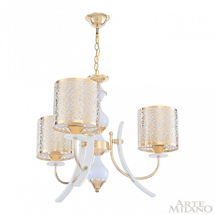 Подвесная люстра arte milano florentia-6067 306067/3 wh/gd