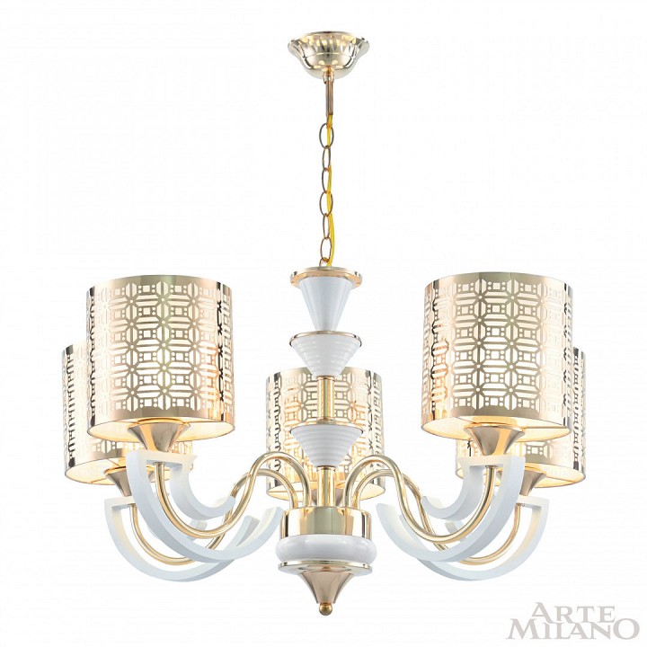 Подвесная люстра arte milano florentia-8857 308857/5 wh/gd