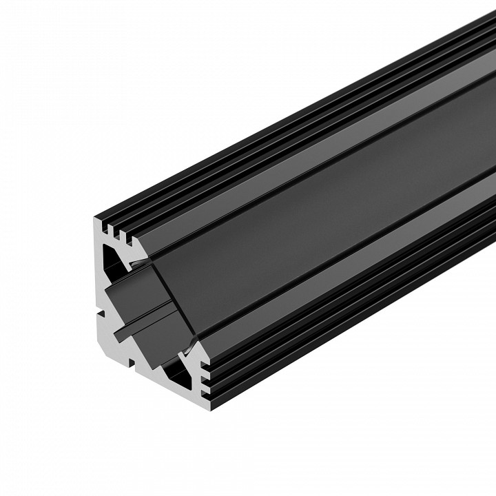 Профиль накладной угловой внутренний arlight pds45-t-2000 anod black 015033