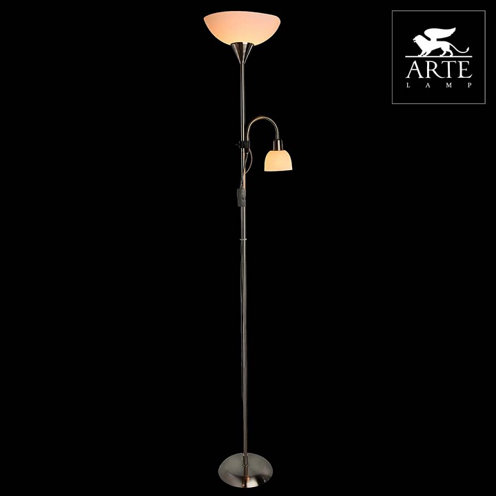 Торшер с подсветкой arte lamp duetto a9569pn-2ss