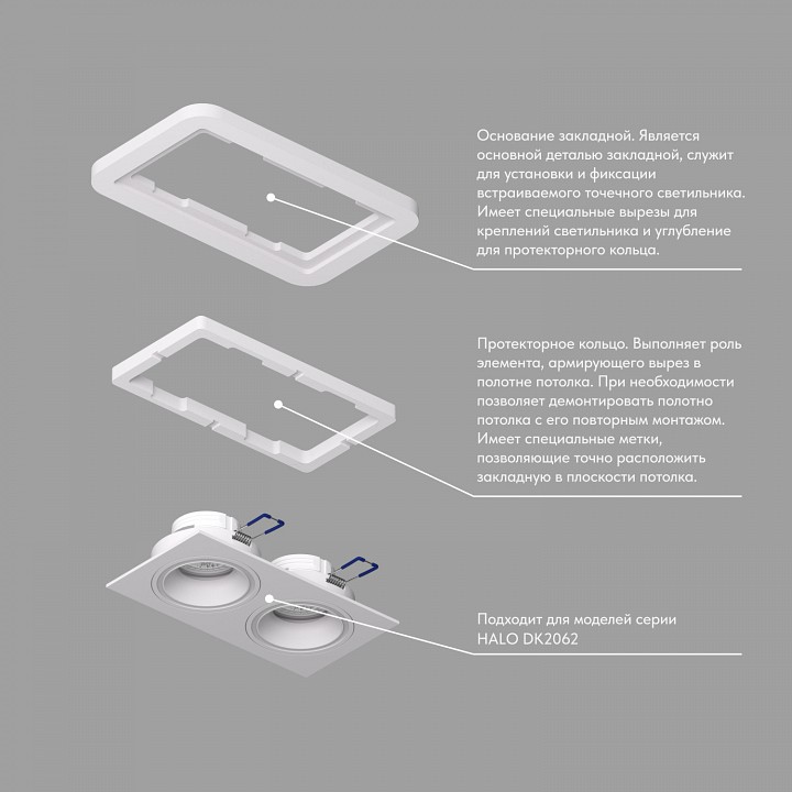 Рамка на 1 светильник denkirs scb dk2062-scb