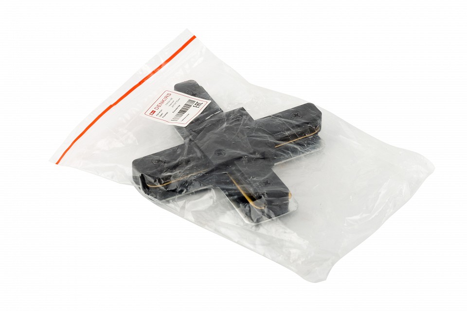Соединитель x-образный для треков denkirs dk track black tr1104-bk