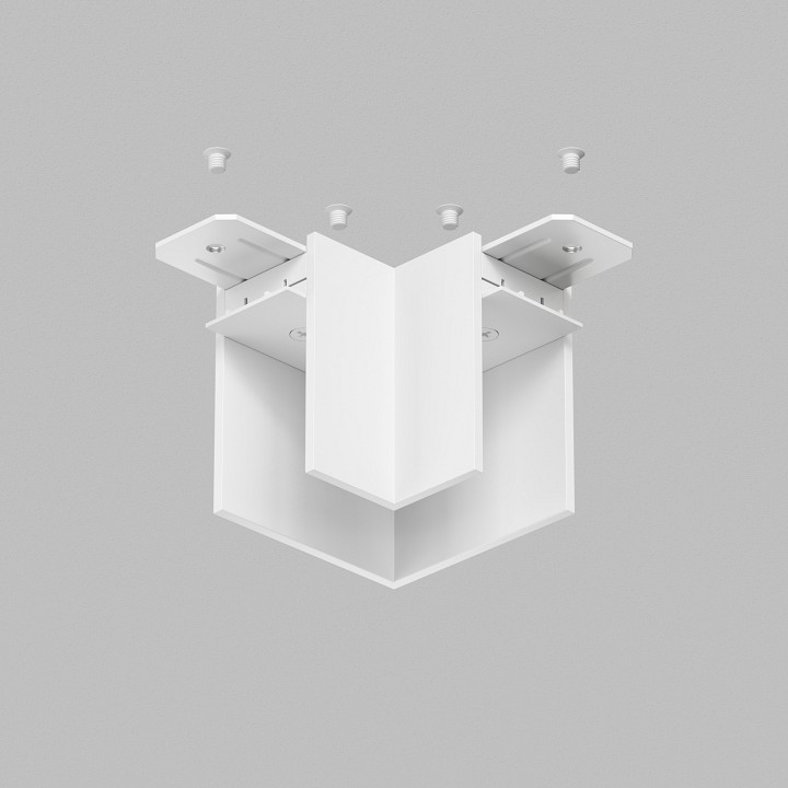 Соединитель угловой l-образный для треков накладных denkirs smart tr2102-wh