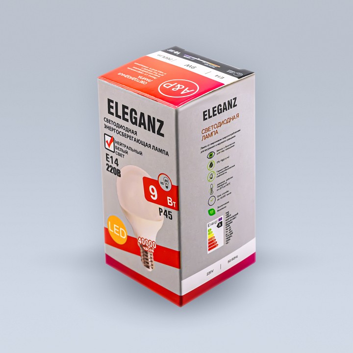 Лампа светодиодная eleganz  e14 9вт 4500k el-0082