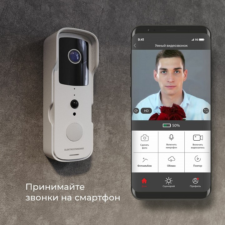 Звонок беспроводной с камерой elektrostandard 76105 a059339