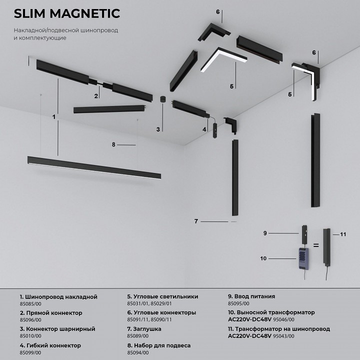 Заглушка для трека elektrostandard slim magnetic a067417