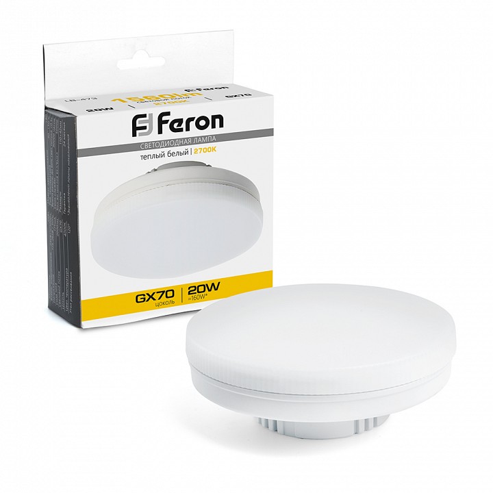 Лампа светодиодная feron lb-473 gx70 20вт 2700k 48306