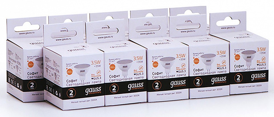Лампа светодиодная gauss led elementary a60 e27 15вт 3000k 23215