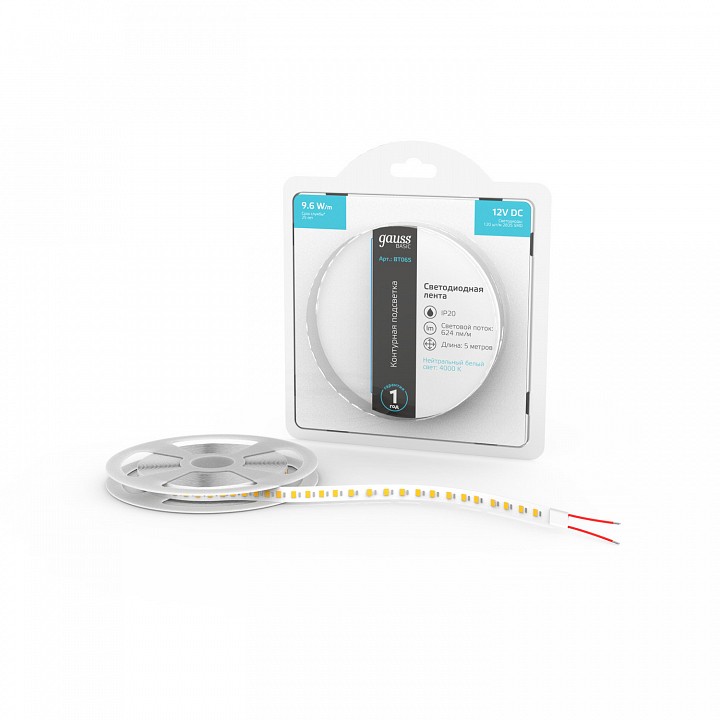 Лента светодиодная gauss basic bt065