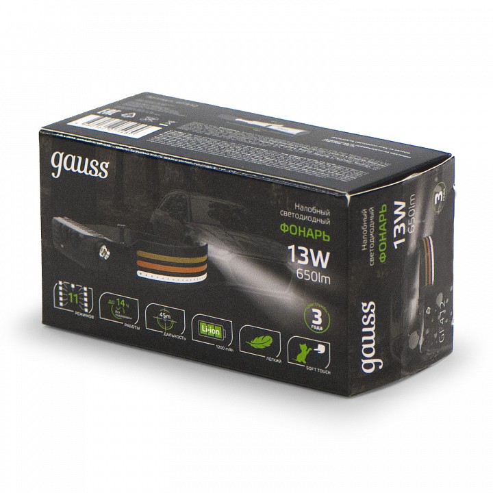 Фонарь налобный gauss  gf412