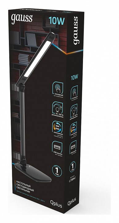 Настольная лампа офисная gauss qplus gt5042