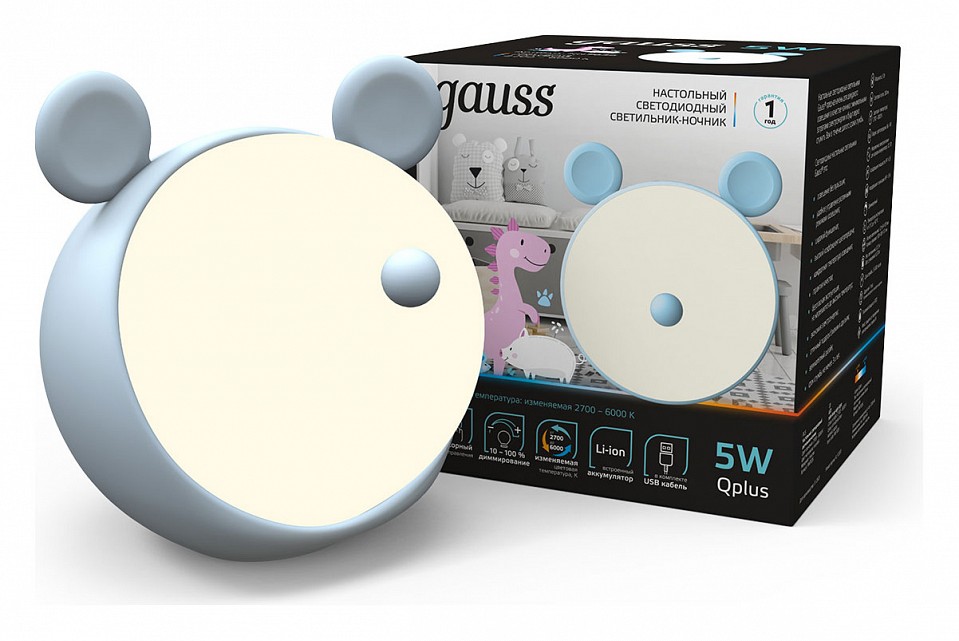 Настольная лампа-ночник gauss qplus nn7026