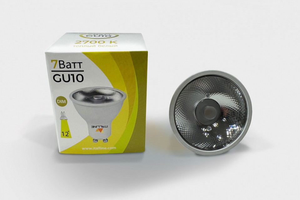 Лампа светодиодная italline triac gu10 7вт 2700k hl gu10/7w/2700k dim