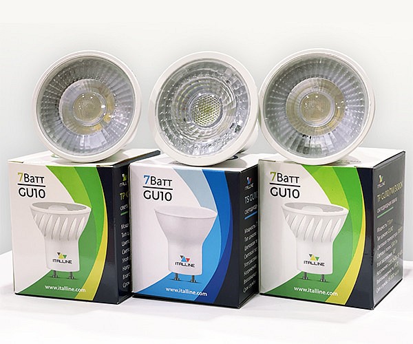 Лампа светодиодная italline tp gu10 7вт 3000k tp gu10/7w/3000k dim