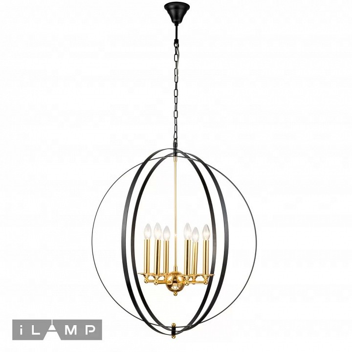 Подвесная люстра ilamp element 9977-800 gl+bk