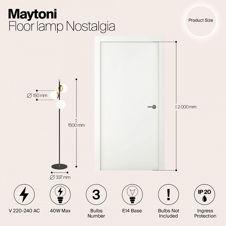 Торшер maytoni nostalgia mod048fl-03g