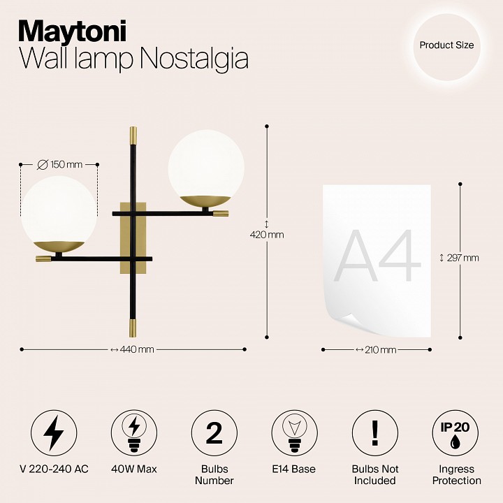 Бра maytoni nostalgia mod050wl-02g