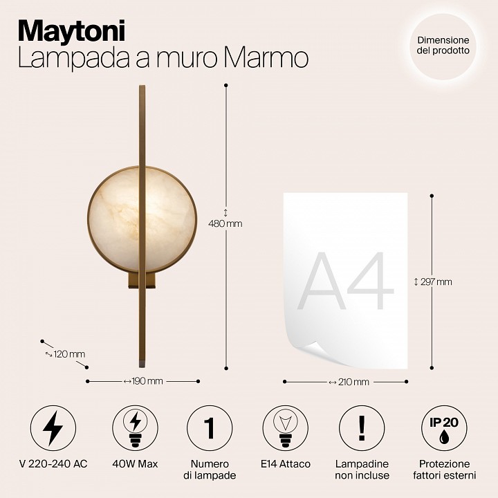 Бра maytoni marmo mod099wl-01g