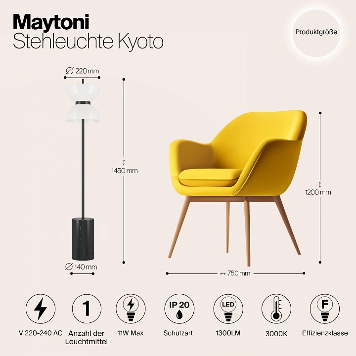 Торшер maytoni kyoto mod178fl-l11b3k