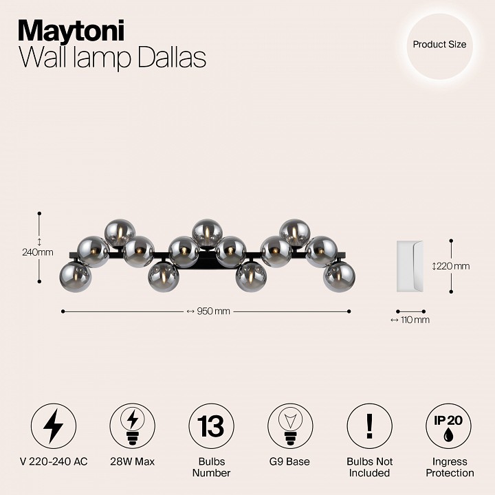 Бра maytoni dallas mod547wl-13b