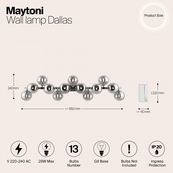 Светильник на штанге maytoni dallas mod547wl-13ch