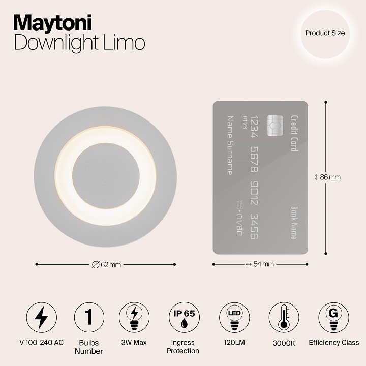 Встраиваемый в дорогу светильник maytoni limo o037-l3w3k