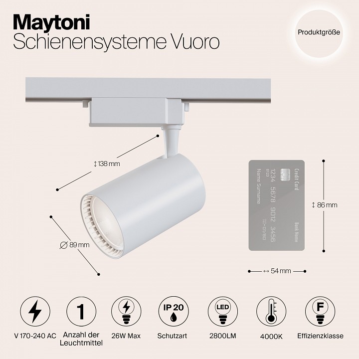 Светильник на штанге maytoni vuoro tr003-1-30w4k-w