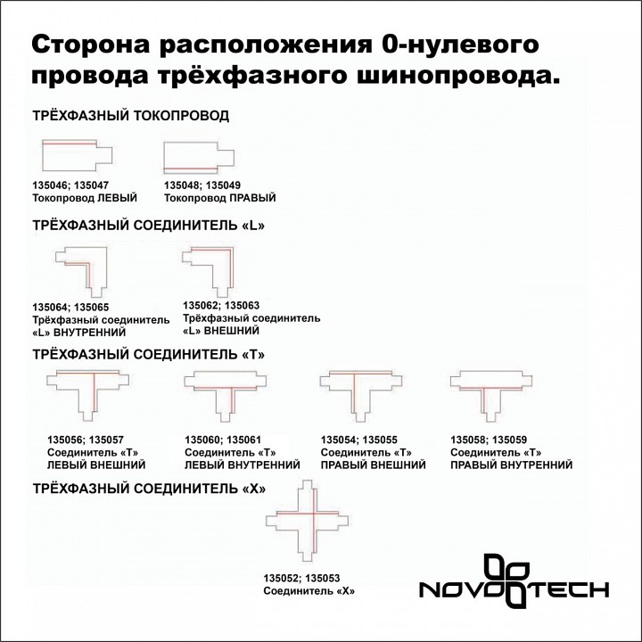 Соединитель t-образный для треков novotech port 135059